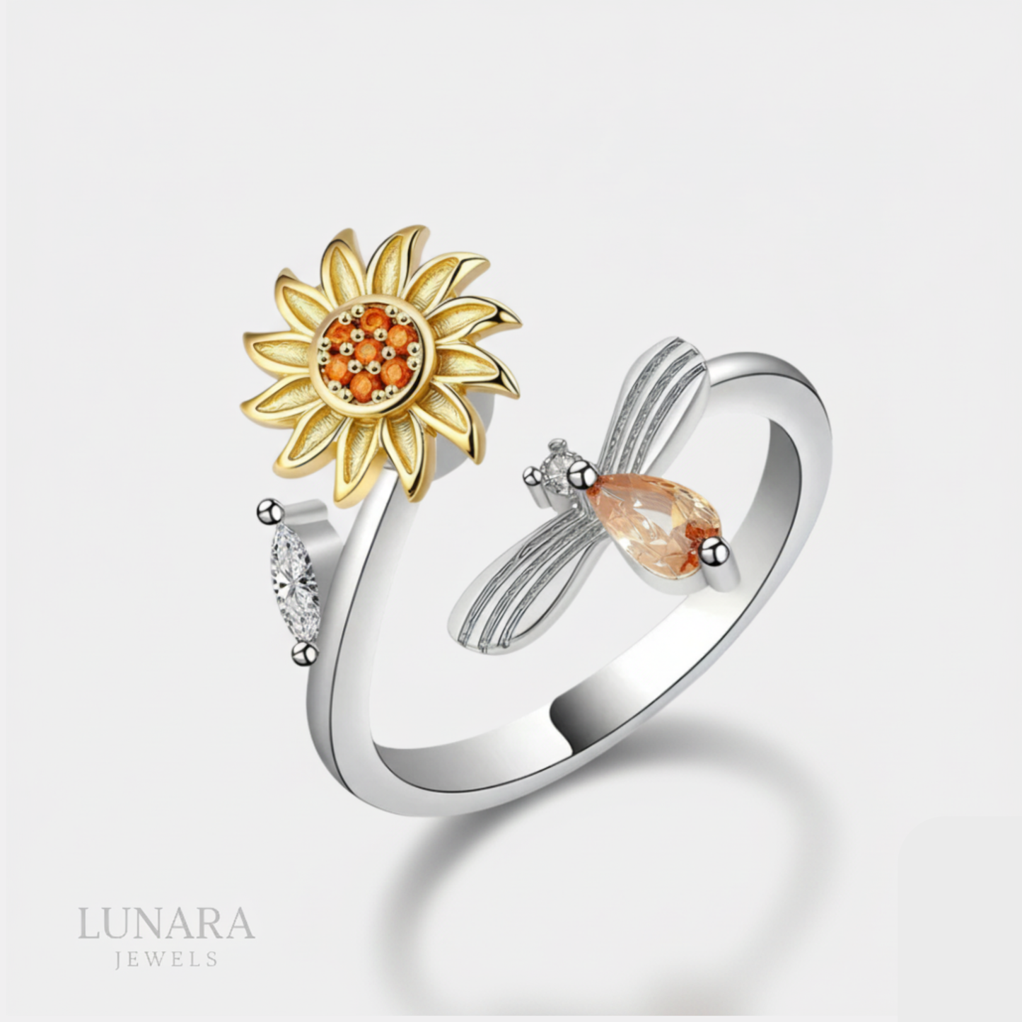 Anillo giratorios de girasol │Lunara Jewels™️