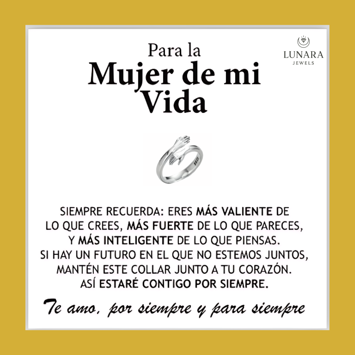 Mi preciosa nieta - Anillo de Abrazo │Lunara Jewels™️