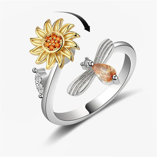 Anillo giratorios de girasol │Lunara Jewels™️