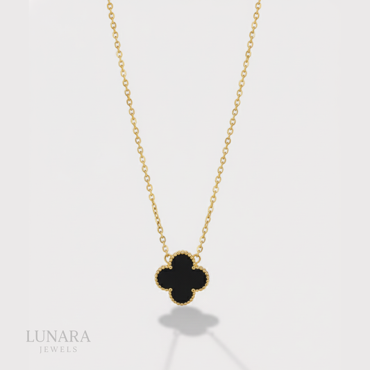 Collar con colgante trébol cinco hojas │Lunara Jewels™️