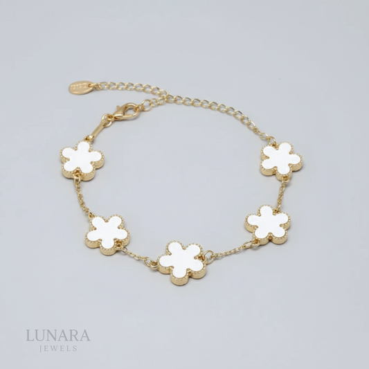 Pulsera trébol de cinco hojas │Lunara Jewels™️
