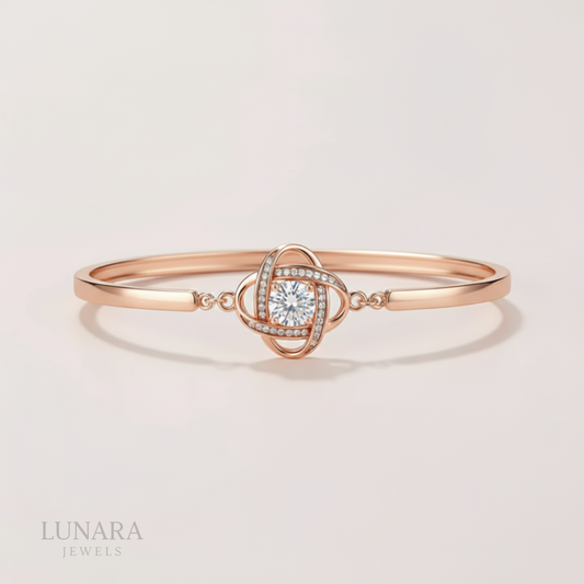 Pulsera trebol de cuatro hojas oro rosado │Lunara Jewels™️