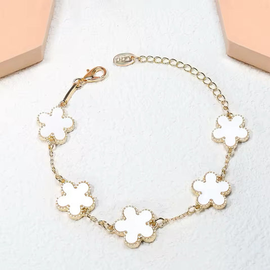 Pulsera trébol de cinco hojas │Lunara Jewels™️